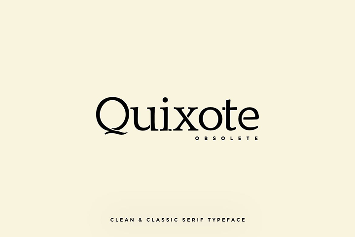 Beispiel einer Quixote Obsolete-Schriftart